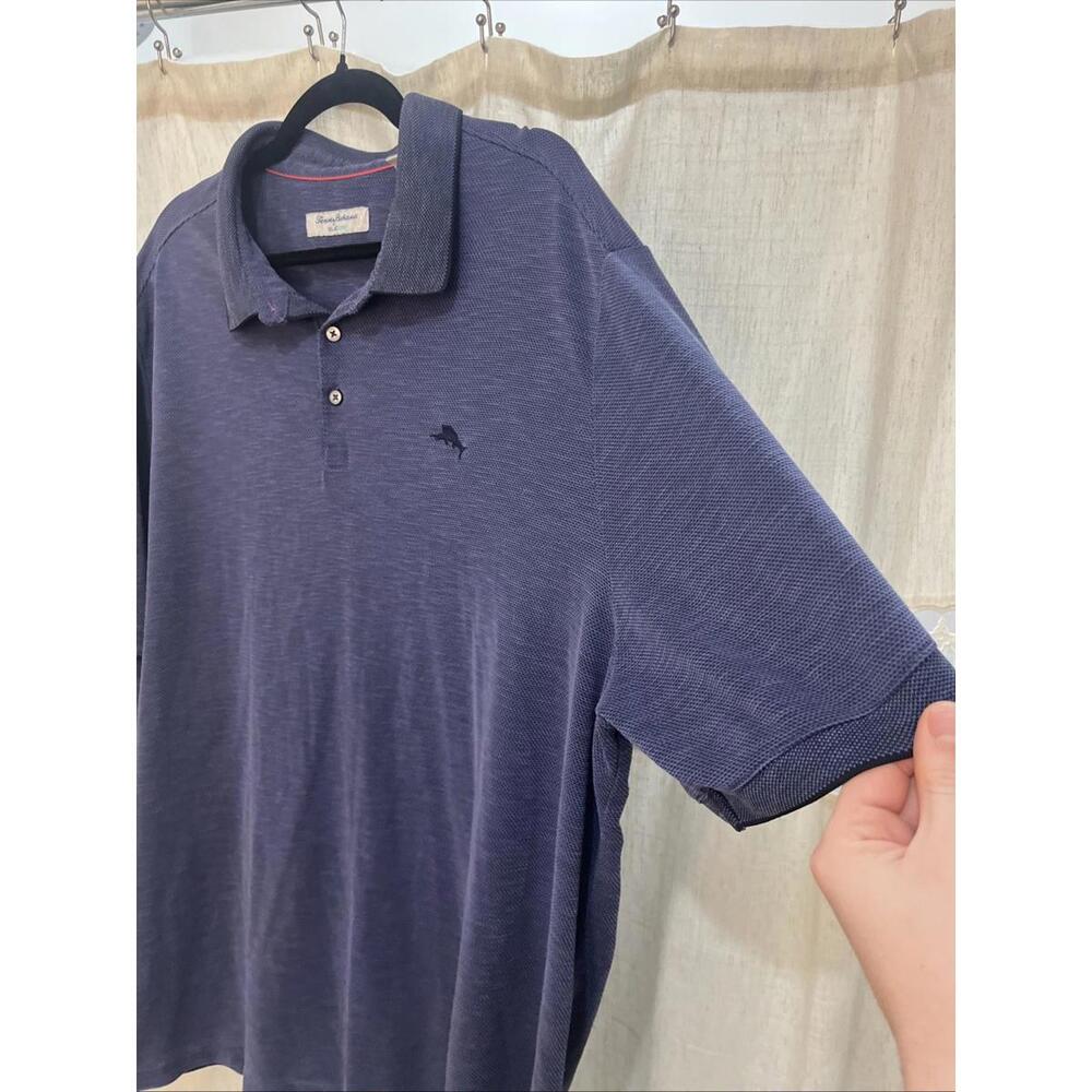 Tommy Bahama Islandzone Men's 3XLT Tall Navy Blue Short Sleeve Polo Shirt - Picture 5 of 6